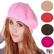 100% Premium Wool Artist Beret Hat Cap Casual Classic Solid Beanie French Mujer  eb-35987654